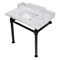 Kingston Brass 36 Carrara Marble Console Sink with Stainless Steel Legs, Marble WhiteMatte Black LMS36MSQ0 - alternate 1